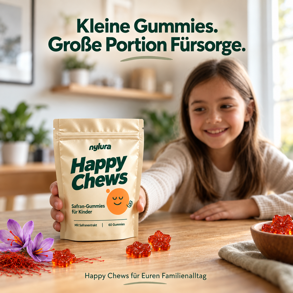 Nylura Happy Chews – Safran-Gummies für Kinder