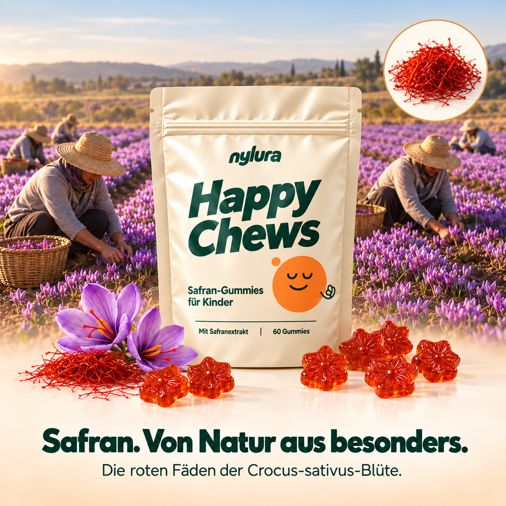 Nylura Happy Chews – Safran-Gummies für Kinder