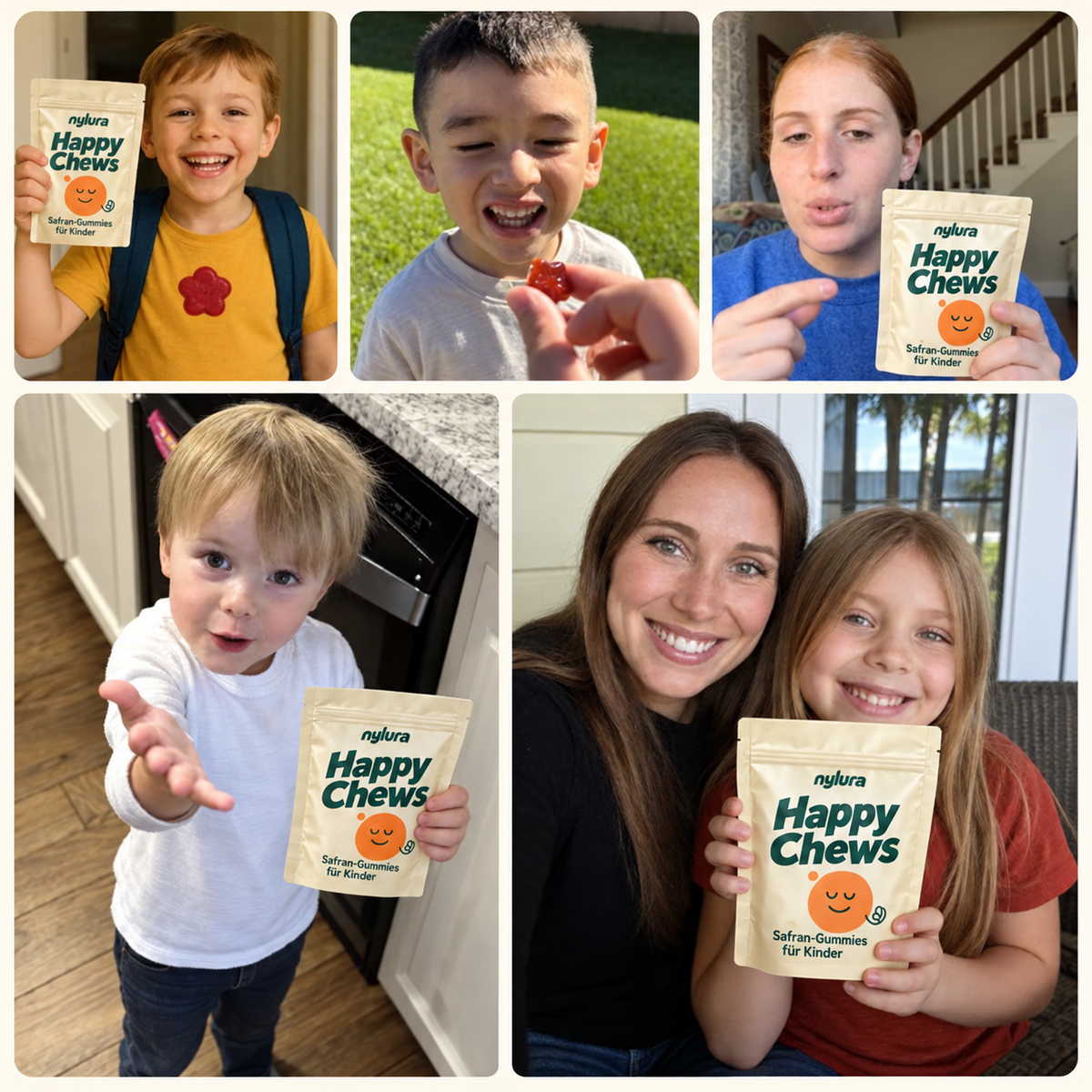 Nylura Happy Chews – Safran-Gummies für Kinder
