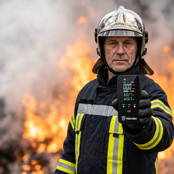 Feuerwehrmotiv mit dem Alarmiko-Melder