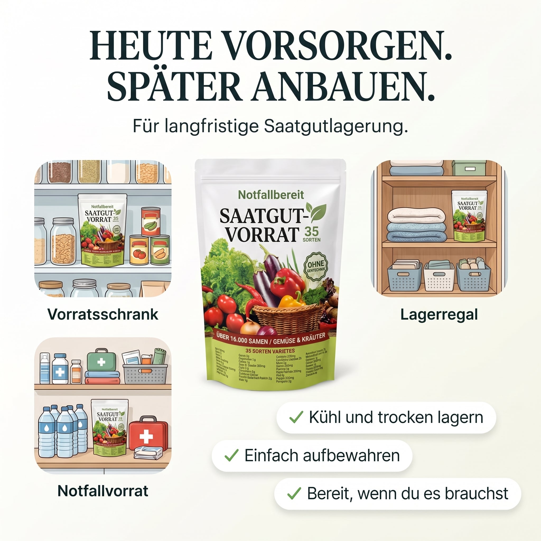 Notfallbereit Saatgut-Vorrat